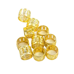 Bagues pour Cheveux et Locks Dorées – 12 Pièces